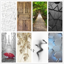Load image into Gallery viewer, Scenery Wood Grain Door Sticker Vinyl Adhesive Waterproof Removable Wallpaper Poster Room Decoration Mural Decals adesivo porta