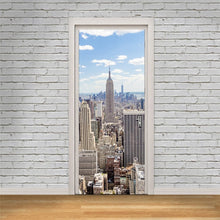 Load image into Gallery viewer, Scenery Wood Grain Door Sticker Vinyl Adhesive Waterproof Removable Wallpaper Poster Room Decoration Mural Decals adesivo porta