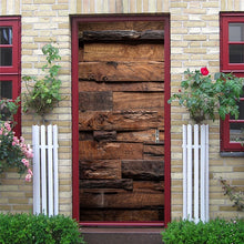 Load image into Gallery viewer, Scenery Wood Grain Door Sticker Vinyl Adhesive Waterproof Removable Wallpaper Poster Room Decoration Mural Decals adesivo porta