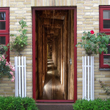 Load image into Gallery viewer, Scenery Wood Grain Door Sticker Vinyl Adhesive Waterproof Removable Wallpaper Poster Room Decoration Mural Decals adesivo porta