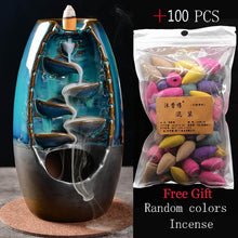 Load image into Gallery viewer, incense burner Ceramic Backflow Incense Burner Creative Home Decor Dragon Incense Holder Censer With Crystal Ball + 20pcs Incens