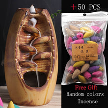 Load image into Gallery viewer, incense burner Ceramic Backflow Incense Burner Creative Home Decor Dragon Incense Holder Censer With Crystal Ball + 20pcs Incens