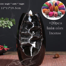 Load image into Gallery viewer, incense burner Ceramic Backflow Incense Burner Creative Home Decor Dragon Incense Holder Censer With Crystal Ball + 20pcs Incens
