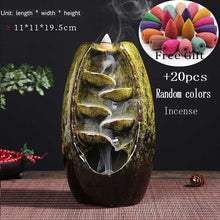 Load image into Gallery viewer, incense burner Ceramic Backflow Incense Burner Creative Home Decor Dragon Incense Holder Censer With Crystal Ball + 20pcs Incens