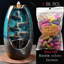 Load image into Gallery viewer, incense burner Ceramic Backflow Incense Burner Creative Home Decor Dragon Incense Holder Censer With Crystal Ball + 20pcs Incens
