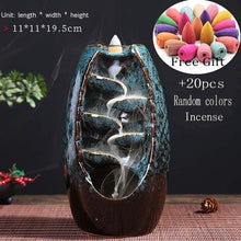 Load image into Gallery viewer, incense burner Ceramic Backflow Incense Burner Creative Home Decor Dragon Incense Holder Censer With Crystal Ball + 20pcs Incens

