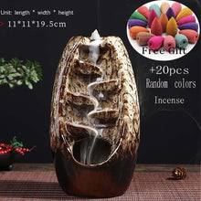 Load image into Gallery viewer, incense burner Ceramic Backflow Incense Burner Creative Home Decor Dragon Incense Holder Censer With Crystal Ball + 20pcs Incens
