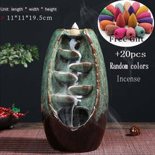 Load image into Gallery viewer, incense burner Ceramic Backflow Incense Burner Creative Home Decor Dragon Incense Holder Censer With Crystal Ball + 20pcs Incens
