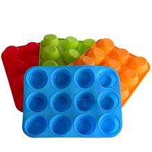 Load image into Gallery viewer, Mini 12 Holes Silicone Round Mold DIY Cupcake Cookies Fondant Baking Pan Non-Stick Pudding Steamed Cake Mold Baking Tool
