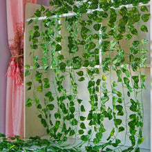Load image into Gallery viewer, 2.1M Long Artificial Plants Green Ivy Leaves Artificial Vine Fake Parthenocissus Foliage Leaves Home Wedding Bar hanging plants
