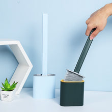 Load image into Gallery viewer, Silicone Wc Toilet Brush Flat Head Flexible Soft Bristles Brush With Quick Drying Holder set for Bathroom Accessory Tools
